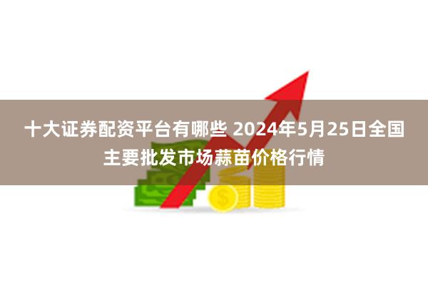十大证券配资平台有哪些 2024年5月25日全国主要批发市场蒜苗价格行情