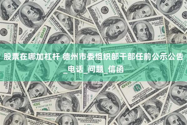 股票在哪加杠杆 德州市委组织部干部任前公示公告_电话_问题_信函